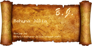 Behyna Júlia névjegykártya