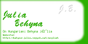 julia behyna business card